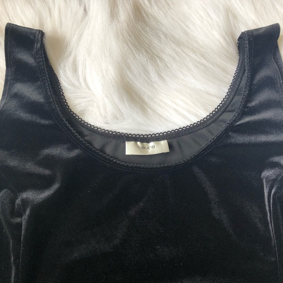 Laura | Black Velour Tank Top XL - Picture 4 of 5